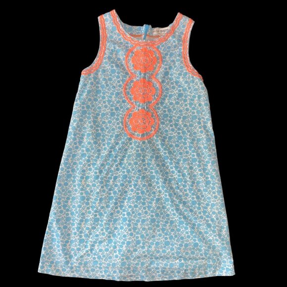 Mini Boden Other - Mini Boden Girls' Floral Sleeveless Shift Dress Blue/Orange Size 9-10Y 100% Cott